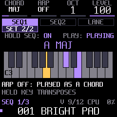 A chord on the SEQ chord tab